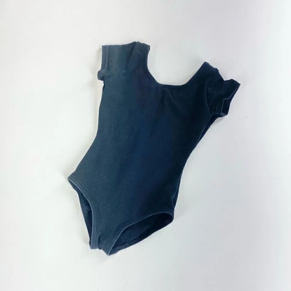 Capezio black short sleeve toddler ballet dance leotard S 2-4